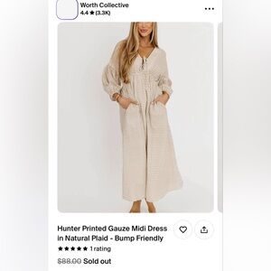 Gingham Gauze Midi Dress